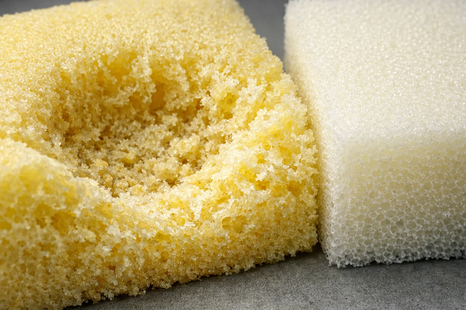 Comparison of collapsed low-density foam versus resilient high-density cushion foam