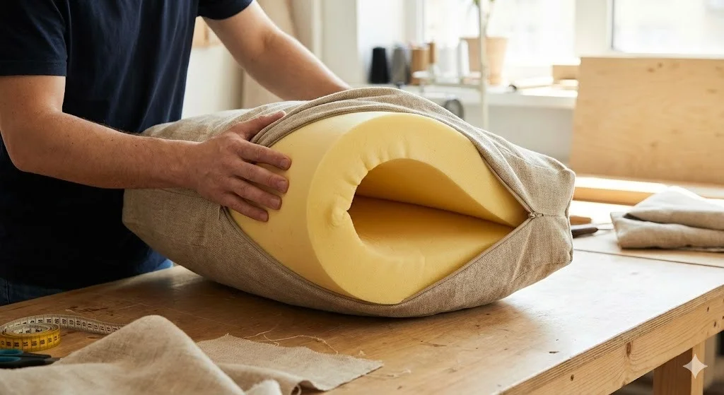 Chart comparing the cost of foam replacement vs buying a new sofa
