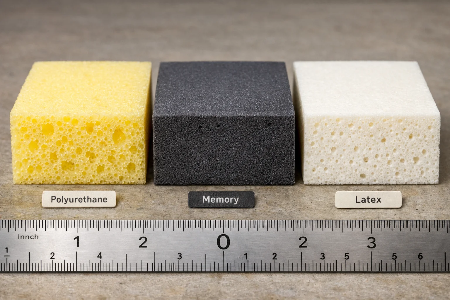 The Three Families of Foam: Poly, Memory, and Latex