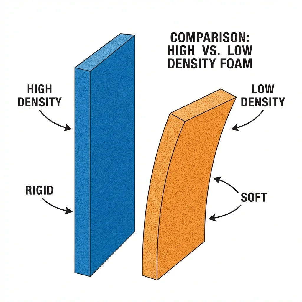 Diagram of internal foam blocks in a foldable floor sofa