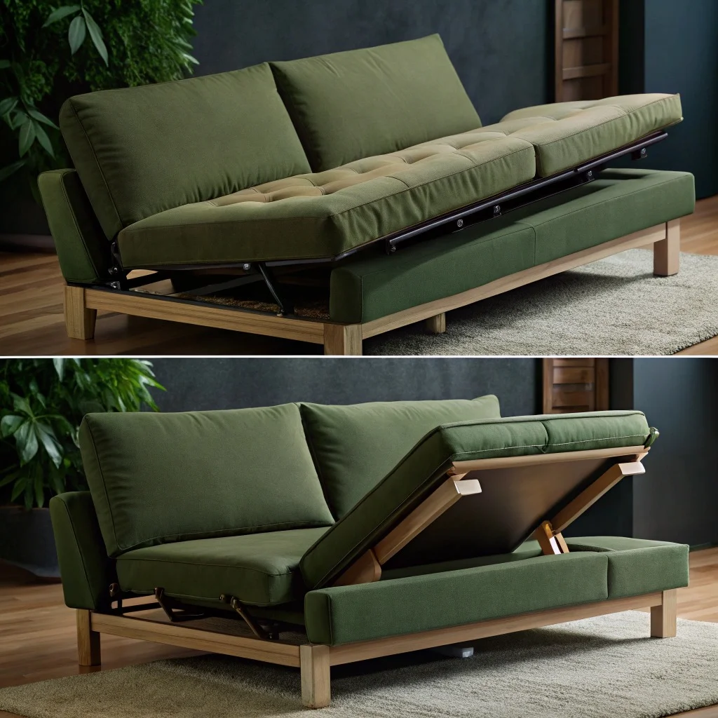 Cross section of a hybrid futon mattress